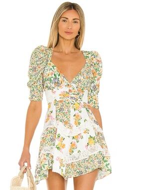For Love & Lemons Rosalyn Mini Dress - L